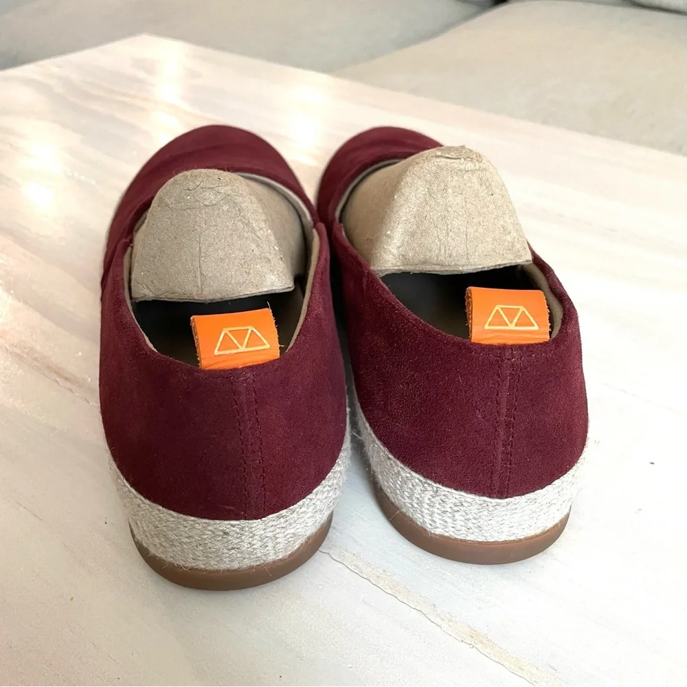 Mulo Mens Suede Espadrilles Casual Slip On Loafer Shoes In Burgundy Red Size 7